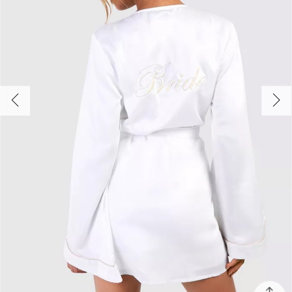 Bride White Satin Robe